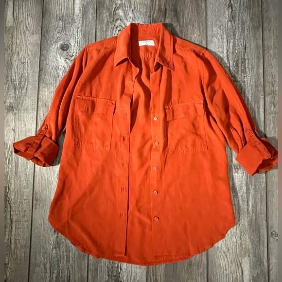 ARITZIA Babaton Utility Shirt 100% TENCEL responsibly sourced fibers - Orange - Picture 2 of 16